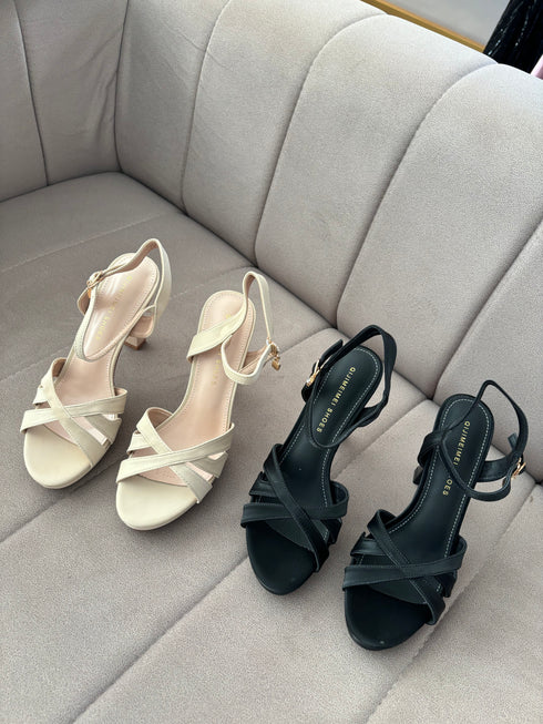 Women Elegant Open Toe Buckle Straps High Heels